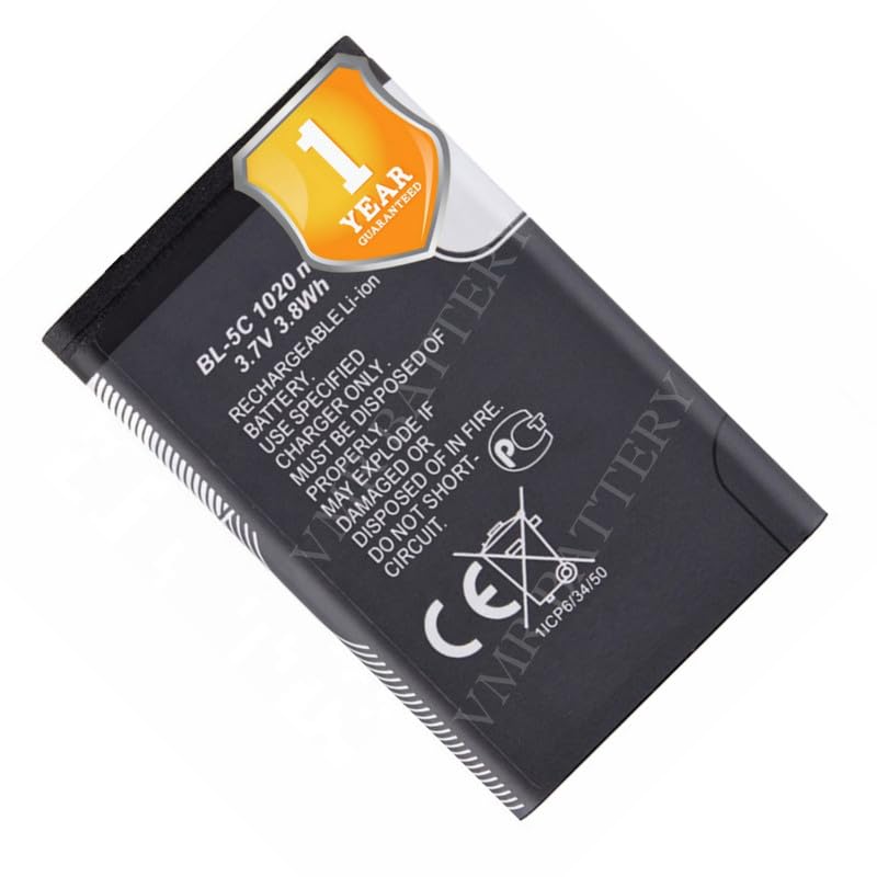 Image of Original BL-5C Battery Compatible with Nokia E50 | E60 - (1020mAh) - 1 Year Warranty K7