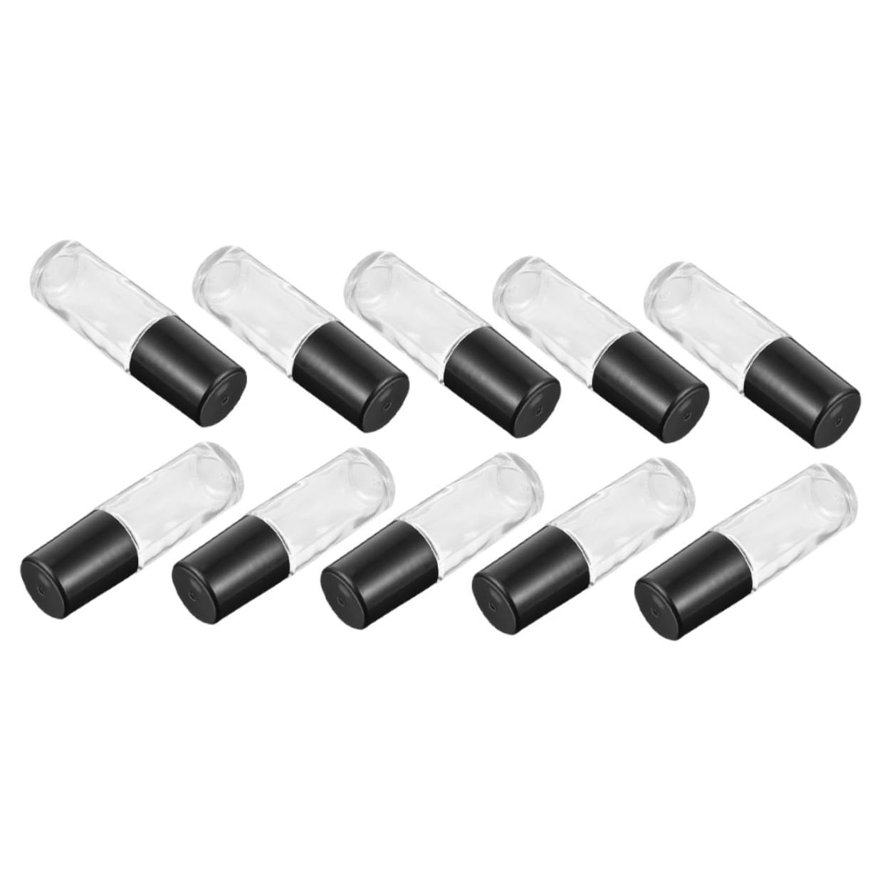 Wiederbefüllbare Rollflaschen aus Glas 30ml, 10 Stück, Schwarz