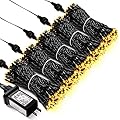 JMEXSUSS 500 LED Warm White Christmas Lights Indoor, 8 Modes Green Wire Christmas Tree Lights Outdoor Waterproof, Twinkle Fairy String Lights Plug in for Xmas Wedding Party Garden Patio