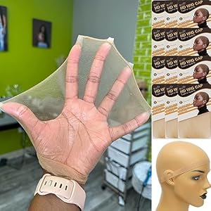 BEEOS SKINLIKE Real HD Wig Cap for Women, 24 Pieces Ultra-thin Invisible Brown Sheer Caps for Lace Front Wig Stretchy Stocking Wig Caps Wholesale