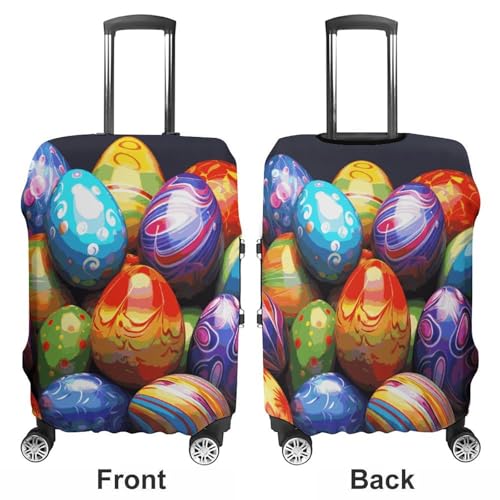 Easter Eggs Travel Luggage Cover Anti-scratch Suitcase Cover Elastic Suitcase Protective Cover Fits 19-32 Inch Luggage L3