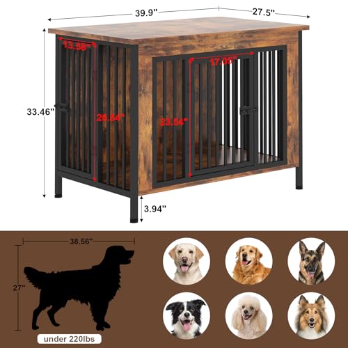 image for EasyCom Dog Crate Furniture for 1 or 2 Dogs, Heavy Duty Single/Double 