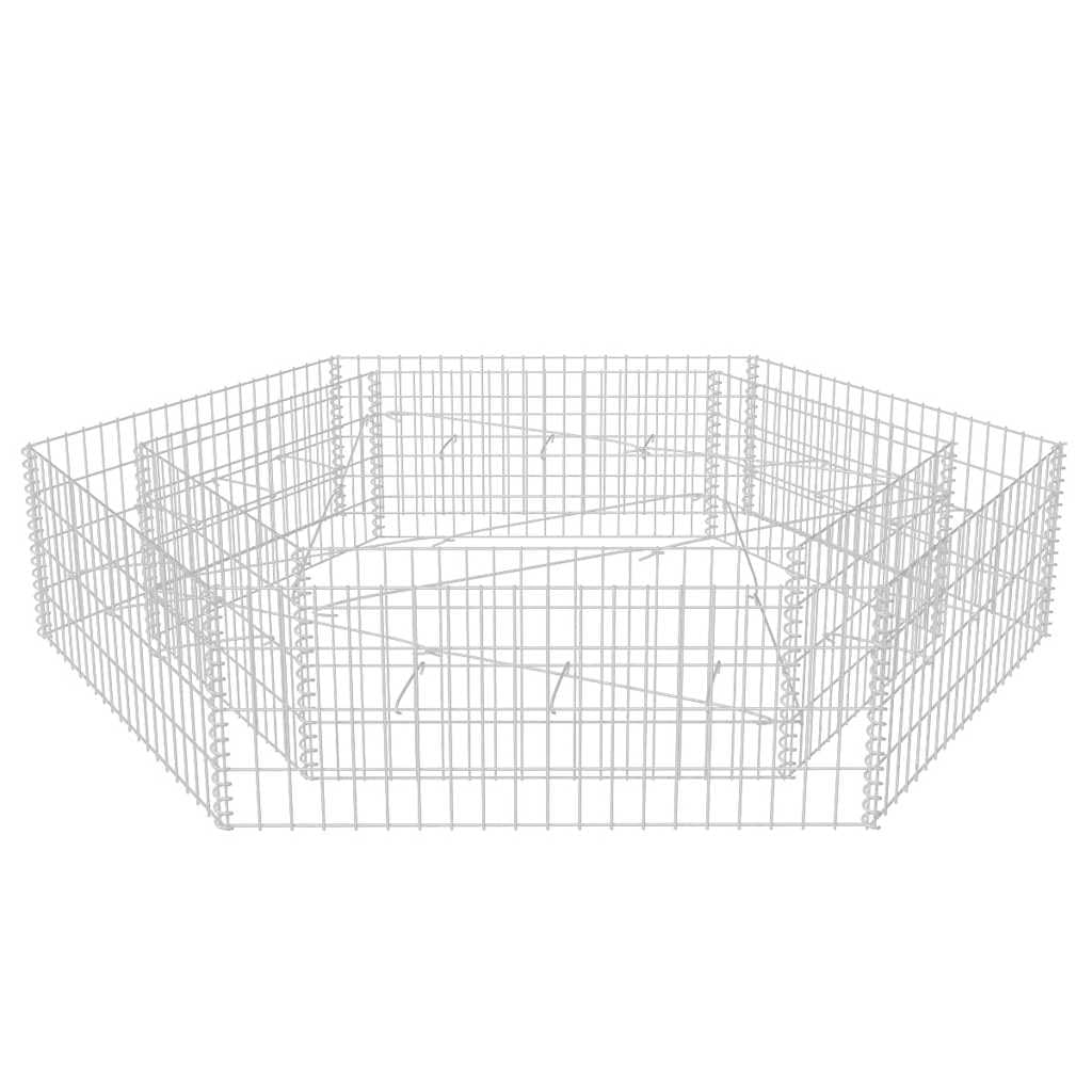 Sechseckiges Gabionen-Hochbeet Gabionen-Pflanzkorb Gabionenkörbe Steinkörbe Blumenkasten Gabione Pflanzkübel Gabionen pflanzgefäß 200x173x40 cm