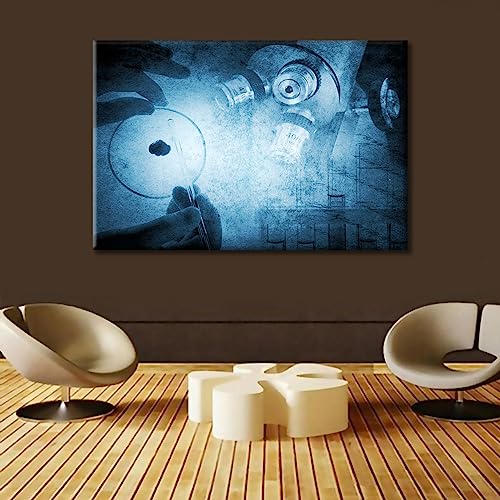 Image of TUMOVO Science and Medical Background Poster Wall Art for Living Room 1 Pieces Clinical Laboratory Wall Art Modern Artwork Canvas Wall Art Posters and Prints Framed Ready to Hang, 24 inch Wx36 H