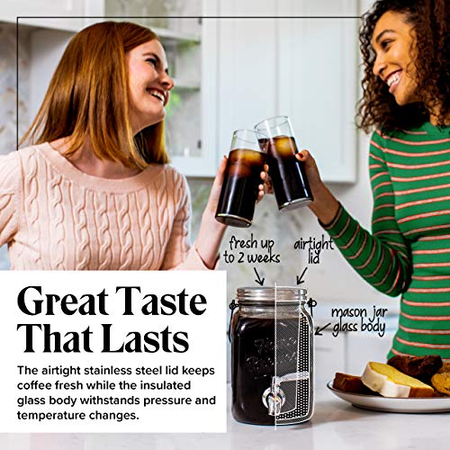 Willow & Everett Cold Brew Maker Iced Coffee Makers Glass Pitcher w