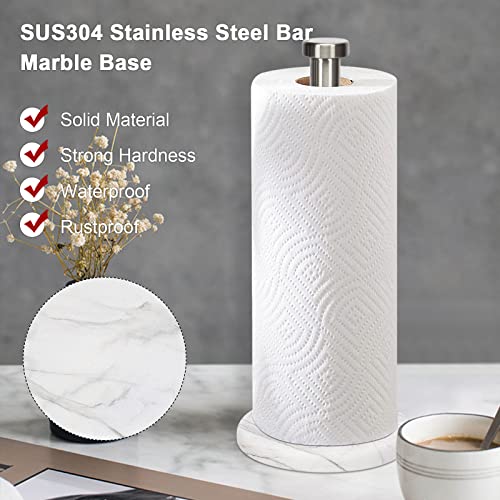 Nearmoon Standing Paper Towel Holder, Kitchen Paper Towel Roll Holder- For Bathroom Kitchen Countertop, Standard Or Jumbo-Sized Roll Holder (With Marble Base, Brushed Nickel) #TOP3