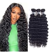 Amella Hair 3 Deep Wave Bundles Human Hair Brazilian Hair Deep Wave Human Hair Bundles 16 18 20 I...
