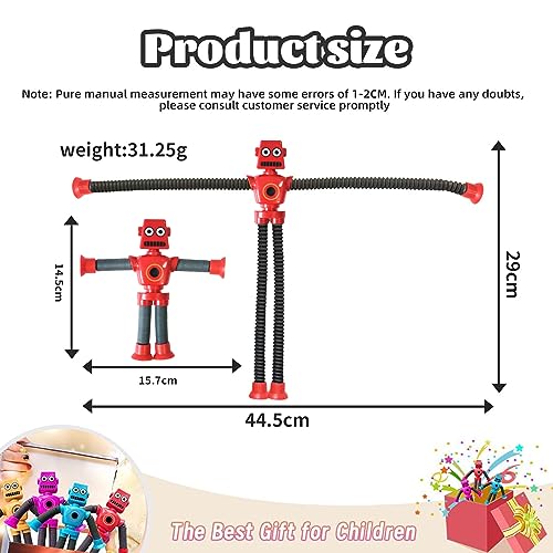 Ugj UGJ-004 Bendable Robot Figures Set Of 4, Flexible Suction Cup Men, Fidget Pop Tubes Sensory Toys thumb #1