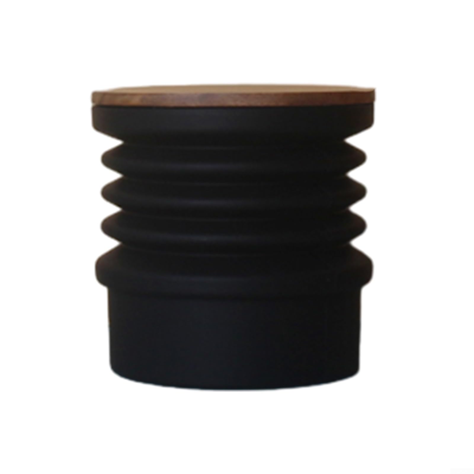 BlissfulAbode Coffee Grinder Dose with Bellow Press, Clean and Dispense Coffee Simultaneously (Wooden Lid)