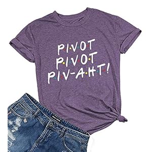 AEURPLT-Womens-Pivot-Funny-Cute-Graphic-T-Shirt-Short-Sleeve-Summer-Shirts Women Teen Girls Pivot Funny Cute Graphic T Shirt Tops Tees TV Show Merchandise