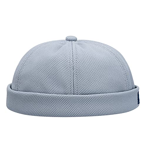 Croogo Mechanic Painter Brimless Hat Sailor Biker Cap Rolled Cuff Harbour Hat Summer Gray #TOP2