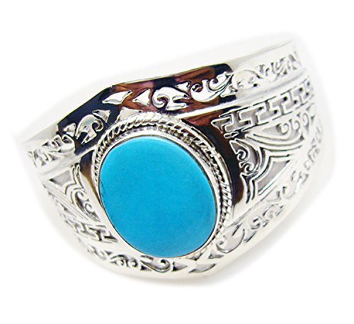Bracelet en argent sterling 925 avec turquoise véritable GCB512