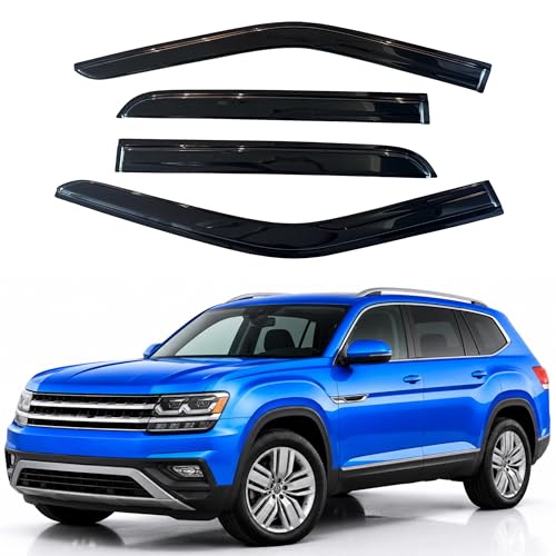 Image of IG Window Visors Fit for 2018-2026 Volkswagen Atlas, Out-Channel Rain Guards Vent Wind Deflectors 4PC, Car Accessories for 18-26 VW Atlas (Not for Atlas Cross Sport)