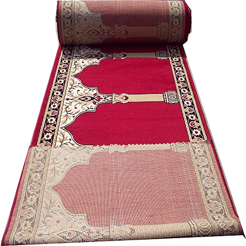 Image of Sifa Carpet Hand Washable Zanamaz Prayer Carpet for Masjid(Mosque) - 4x50 Feet Maroon Color