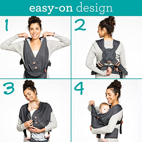 Infantino, Hug & Cuddle Adjustable Hybrid Wrap, Hybrid Baby Carrier and Sling, Simple Pressure Relief, Quilted Privacy Cover - Image 2