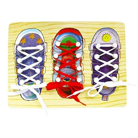 Enzege Educational Shoe Lace Toys,Learn to Tie Shoe Board Toys for Kids Cover