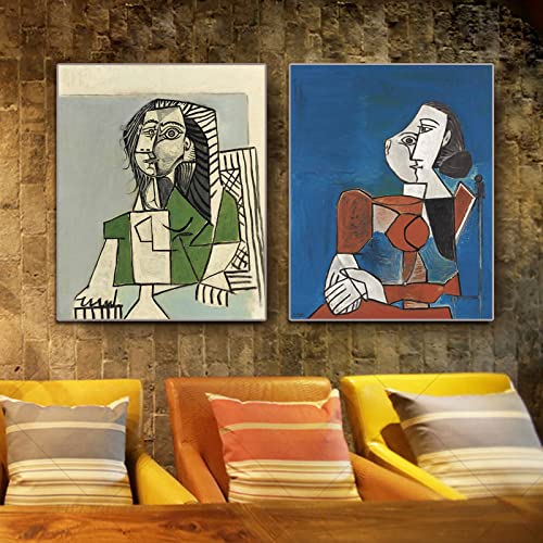Toile Picasso personnage abstrait 50x60cm sans cadre pour decoration murale salon