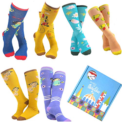 Kids' Girls Mary Blair Adorable Knee High Cotton Kids Set of Gift Box