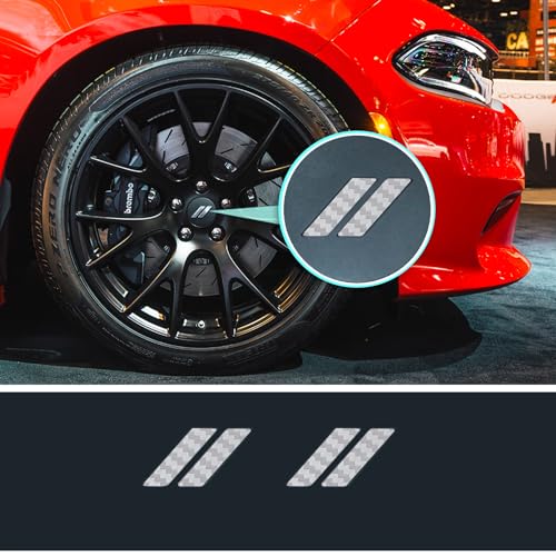 Image of IPG Compatible for Dodge Charger Challenger Durango Wheel Center Cap Decal Sticker Wrap Kit Personalize Your Vehicle (Inner Logo, Silver Carbon Fiber)
