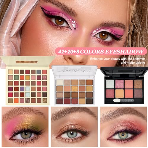 Kit Maquillage Femme, Mallette et Coffret de Maquillage, Coffret Cadeau Maquillage avec Palette à Yeux Correcteurs Contour Fond de Teint Mascara Gloss à Lèvres Eyeliner Crayon Sourcil Trousse Voyage – Image 5