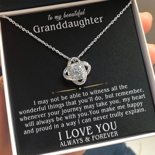 Granddaughter Necklace Gifts From Grandma Grandmother or Grandpa Grandfather To My Granddaughter Graduation Birthday Christmas Pendant Jewelry with Message Card and Gift Box2
