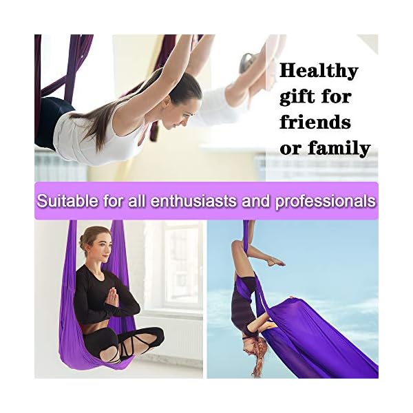 SAIVEN-10m-Aerial-Silks-Equipment-Premium-Yoga-Swing-Set-Aerial-Yoga-Hammock-kit-Yoga-Starter-Kit-Aerial-Dance-EquipmentL-10m-x-W-28m SAIVEN 10m Aerial Silks Equipment Yoga Set, Yoga Swing for Aerial Hammock Silk, Aerial Dance Equipment, Yoga Starter Kit(L: 10m x W: 2.8m) (Gradient Green)