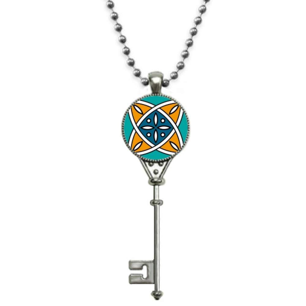 Pendentif Vintage Or Sur Chaîne - Forme Géométrique, Bijou Fantaisie Années 70/80, Bon état