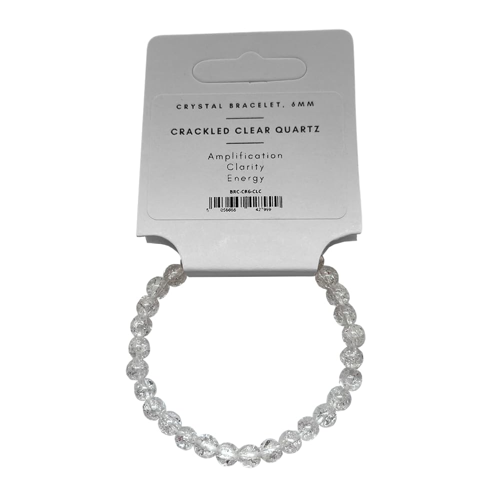 VIE Crystal Bracelet, 6mm, Crackled Clear Quartz