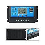 Mohoo 20A Charge Controller Solar Charge Regulator Intelligent USB Port Display 12V-24V