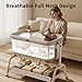 NeoBorn 3 in 1 Baby Bassinet, Bedside Bassinet for Baby, Rocking Bassinet with Breathable Full-Mesh, Mattress and Soft Sheet, Adjustable Height, Stable and Secure Crib for Newborns