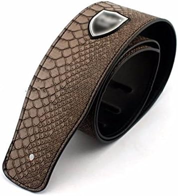 Kglobal Guitar Strap Adjustable Guitar Electric Bass Thick PU Leather Python Skin Pattern