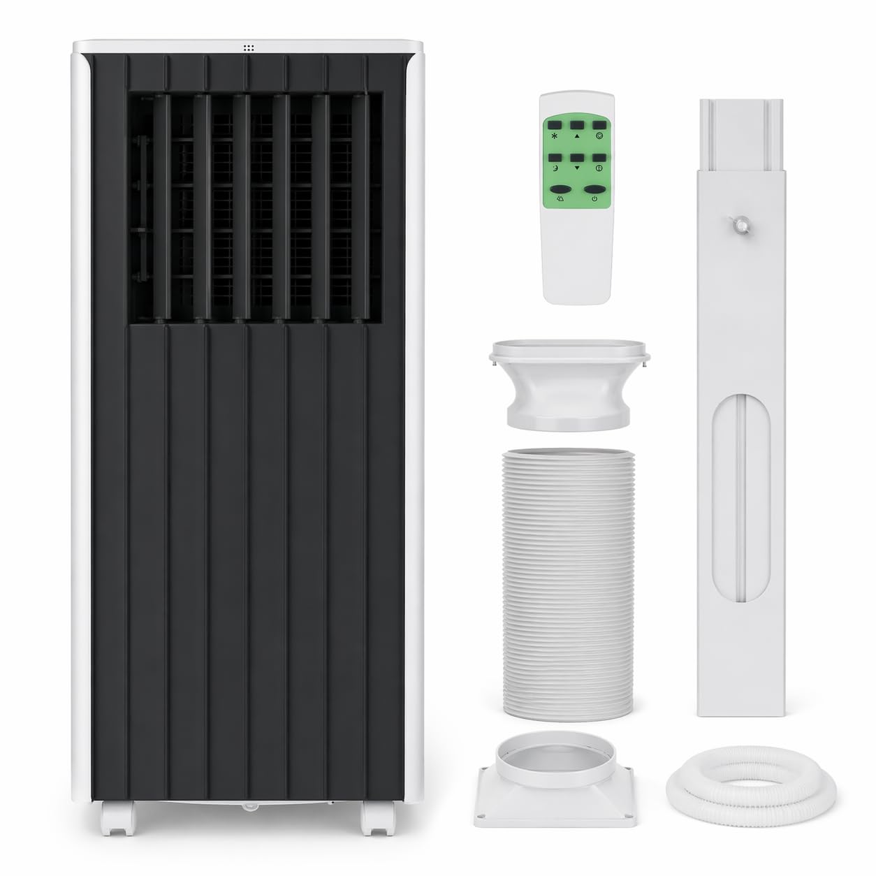 Aire acondicionado móvil, 14.000 BTU, refrigeración, deshumidificador y ventilador, 3 en 1, enfriamiento rápido para habitaciones de hasta 750 pies cuadrados, incluido el conjunto de ventanas y