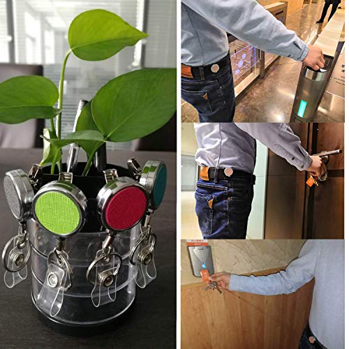 Teskyer 吊り下げ名札用リール リール ストラップ キーホルダー 金具 ステンレス 強力紐タイプ 360度回転するワニ口クリップ付き IDカードホルダー・定期入れ・パスケース用 4個セット(シアン ピンク 黒 緑色) 6枚目