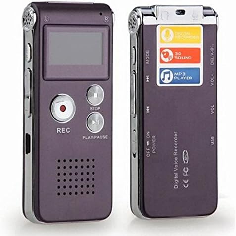 DMYI 4GB Mini USB Flash Pen Disk Drive 4G Digital Audio Voice Recorder 650Hr Dictaphone 3D Stereo MP3 Player Grabadora Gravador (Grey Purple)