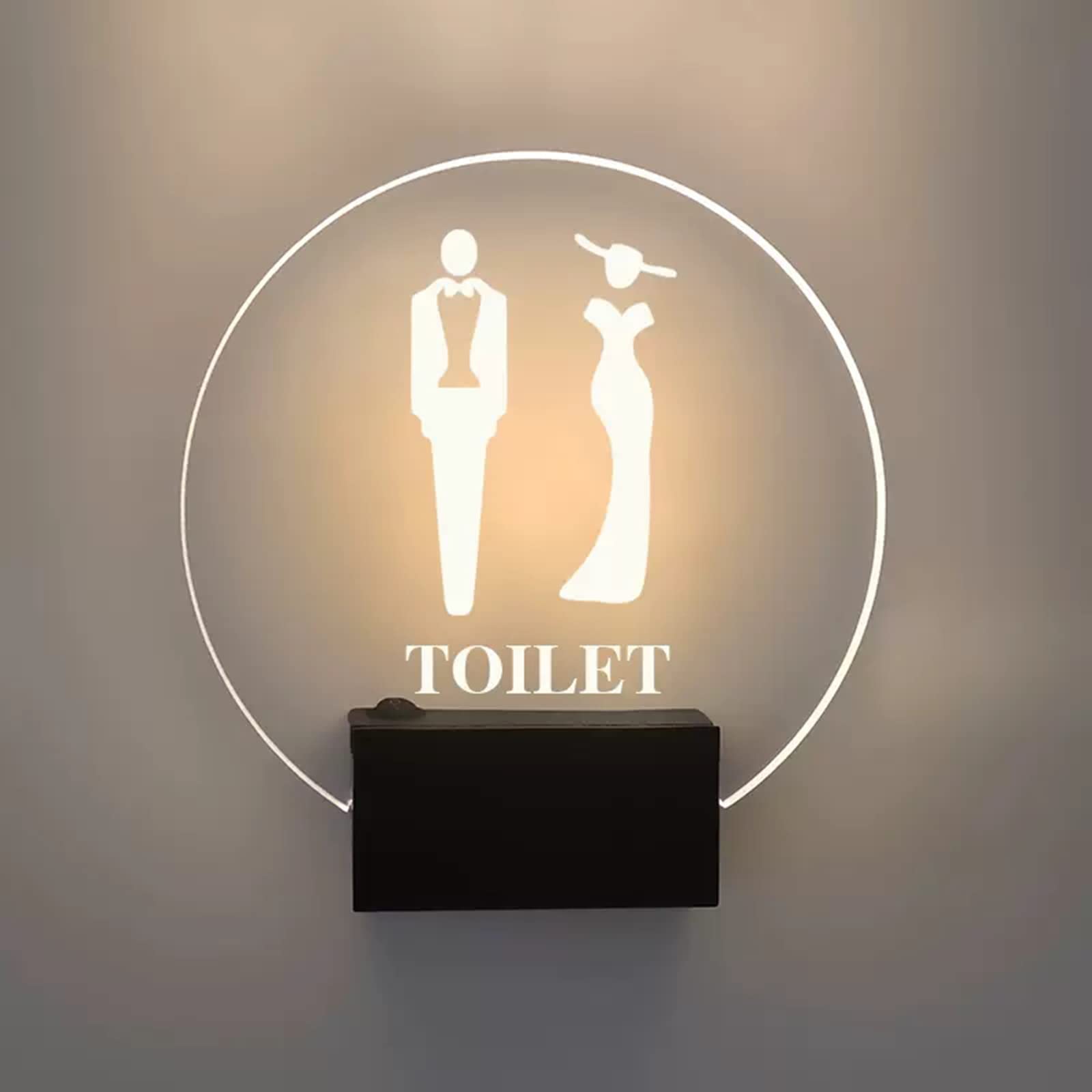 vrfvsdasAAS LED restroom sign, 7 Inch Wall Mount Restroom Lighted Sign, for The Office, Business or Home, Public Restrooms Service