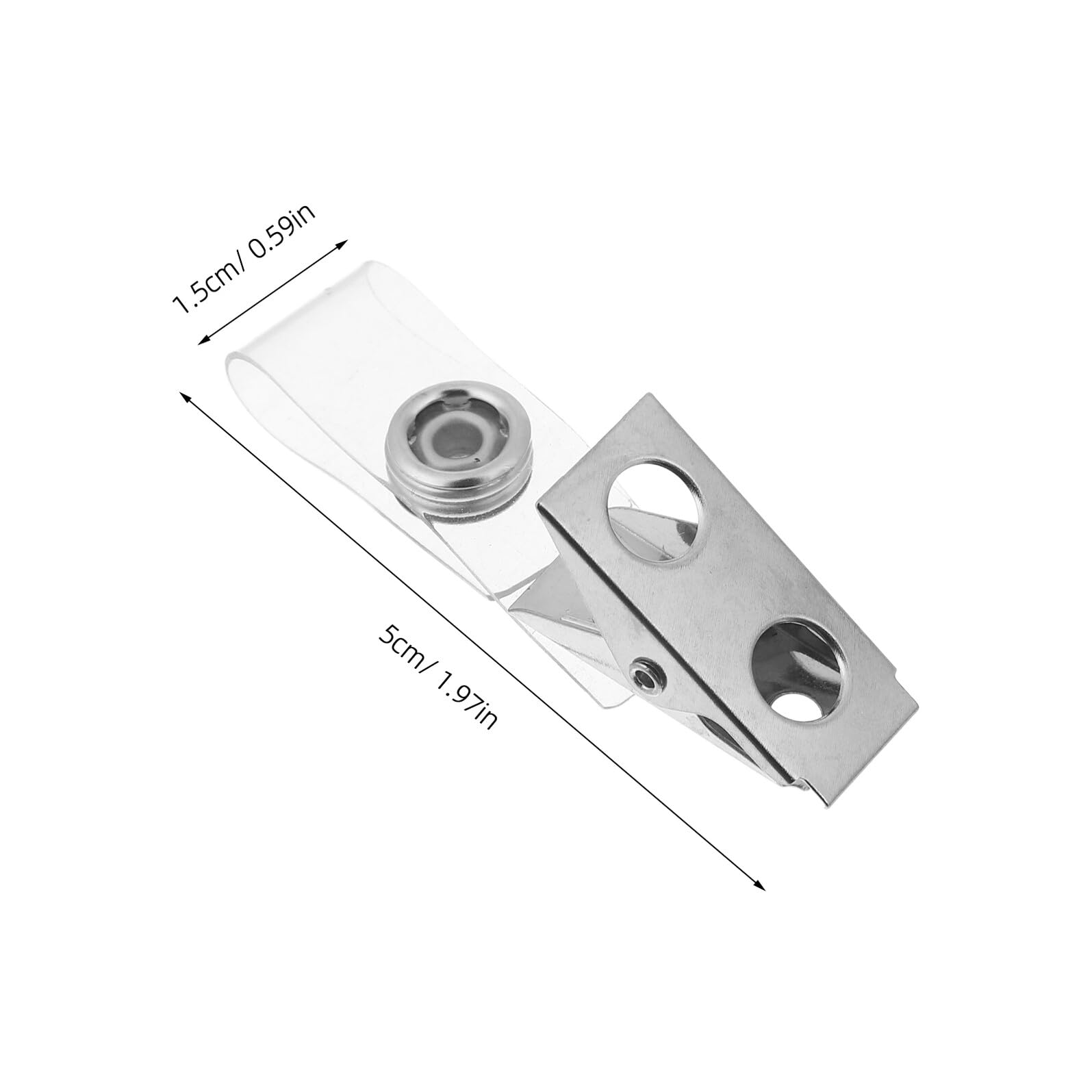 Mobestech 120 Pezzi Clip Metallo Porta Badge Doppio Foro con Strap PVC Trasparente per Porta Tessere Id Ufficio Scuola e Azienda Supporto Resistente e Leggero per Cartellini Identificativi