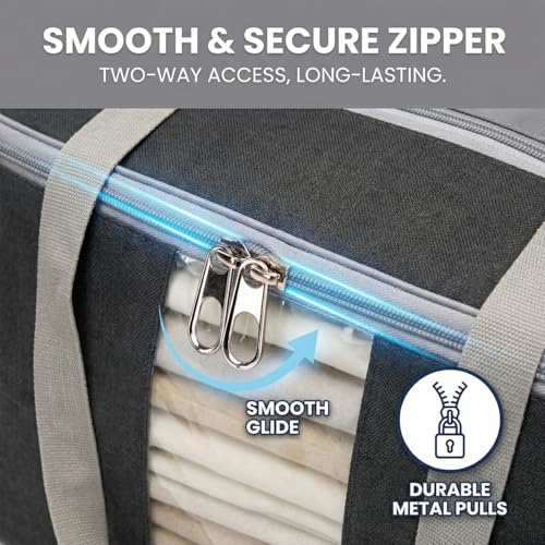 Image of EASY HOME 70 litre Storage Bags for Clothes Large | Cloth Storage Organizer with Zip Closure | Wardrobe Bag for Sarees, Quilts & Blankets | Moisture Proof Nylon Cover Bag (Pack of 1)