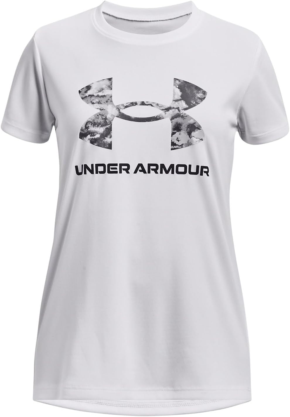 Under Armour Girls Tech Print Big Logo Short Sleeve Crew