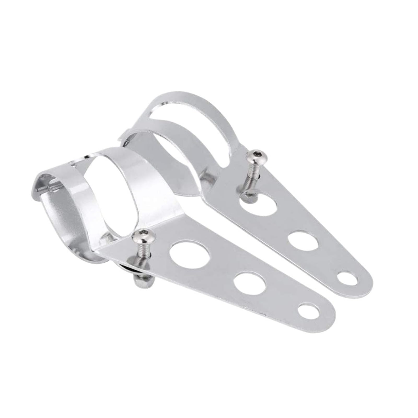 Headlight Bracket Mount Universal Motorcycle Headlight Mount Bracket Fork Ear Chopper Headlamp Holder Clamp Adjustable Motor 27-36mm 38-48mm(Silver L)