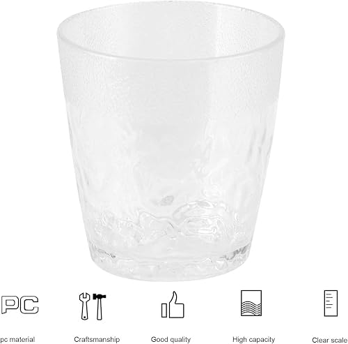 Miniatura 5 de Firlar Vasos acrílicos de 6.8 fl oz, taza de agua irrompible, vasos reutilizables de PC, vaso apilable para bebidas para fiesta en casa, agua, café,