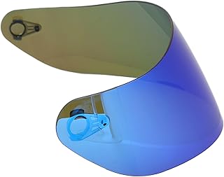 Shanrya Lente de Visera para Casco, Fácil Instalación, Diseño Estándar, Visera para Casco de Motocicleta Resistente a los Rayos UV para K1 K3SV K5 (Marrón Azul)