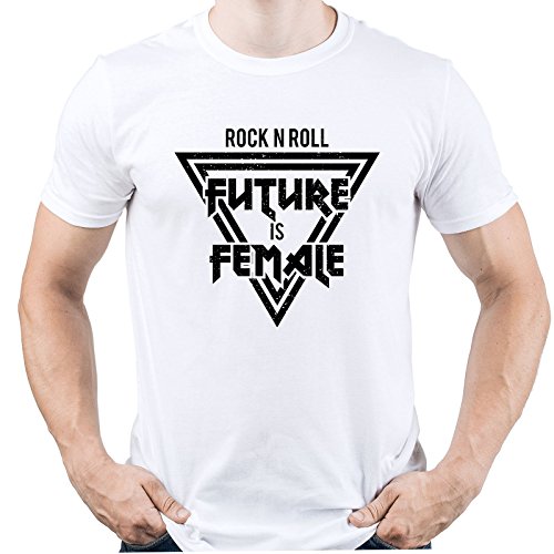 Rock N Roll Shirt Future Is Female Tshirt Rock Music tee Rock Star Camiseta para Hombre Blanco M