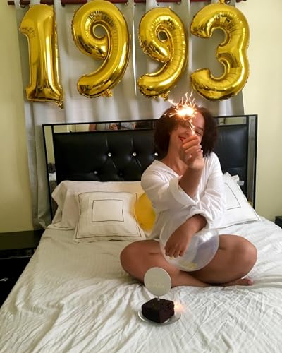 Image of Gold 9 Balloon, Number Balloon 40 Inch, Gold Party Decorations, Giant Birthday Decorations for 9th 19th 29th 90th, Number 9 Balloon