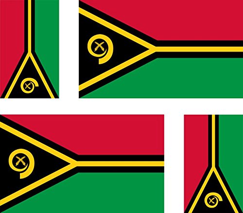 Akachafactory 4 x Autocollant Sticker Voiture Moto Valise pc Portable Drapeau Vanuatu vanuatua