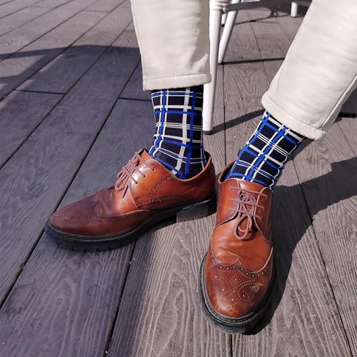 Men's Dress Socks Argyle Black Dress Fun Funny Colorful Novelty Crazy Patterned Sock Cotton Calf Bulk Packs Size 8-124