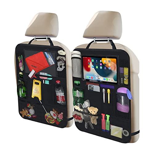 SETTECH Car Organizer Backseat,2PCS Durable Car Storage Organizer and Hanging Detachable Car Trash Bags. Car storage 9 Pockets Car Seat Travel Bag,Travel Car Seat,Car Accessories Interior for kids