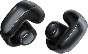 Bose Ultra Open Earbuds, Écouteurs Oreilles Libres avec Technologie OpenAudio, Écouteurs stéréo Ouverts sans Fil, Jusqu’à 48 Heures d’autonomie, Noir