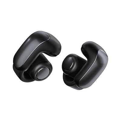 Bose Ultra Open Earbuds - Bluetooth Open Ear Earbuds with OpenAudio for Awareness, Clip-On Design for Comfort, Water Resistant, Up to 48 Hrs of Playtime, Black