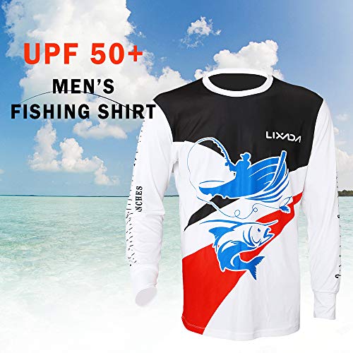 Andoer Camisa de pesca de manga comprida UPF 50+ Proteção solar Roupa de pesca de secagem rápida res