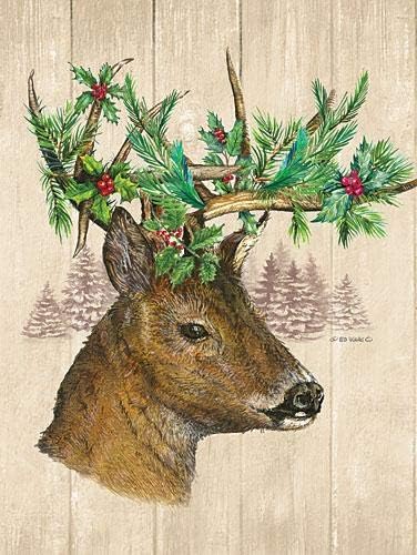 Holiday Deer by Ed Wargo - 12 x 16 Art Print Poster